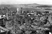 Widok ruin będzińkiego zamku i Grodźca