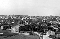 Widok Będzina z Górek Małobądzkich w 1968 roku