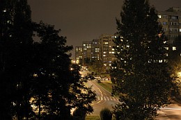 Będzin Syberka - widok nocny ulicy Skalskiego