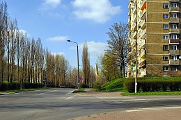 Będzin Syberka skrzyżowanie ulicy Sznajdera i Skalskiego (04.2009)